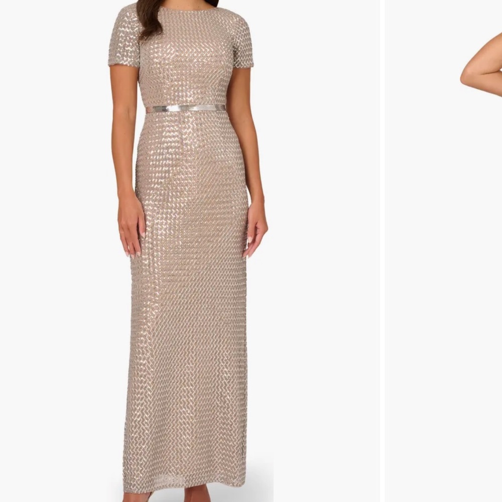Adrianna Papell belted sequin dress